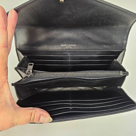 Yves Saint Laurent YSL Black Caviar Leather Wallet - Picture 9 of 16